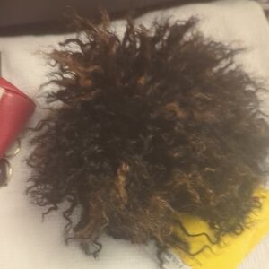 Voluminous Curly Hair Scrunchie - Black and Brown